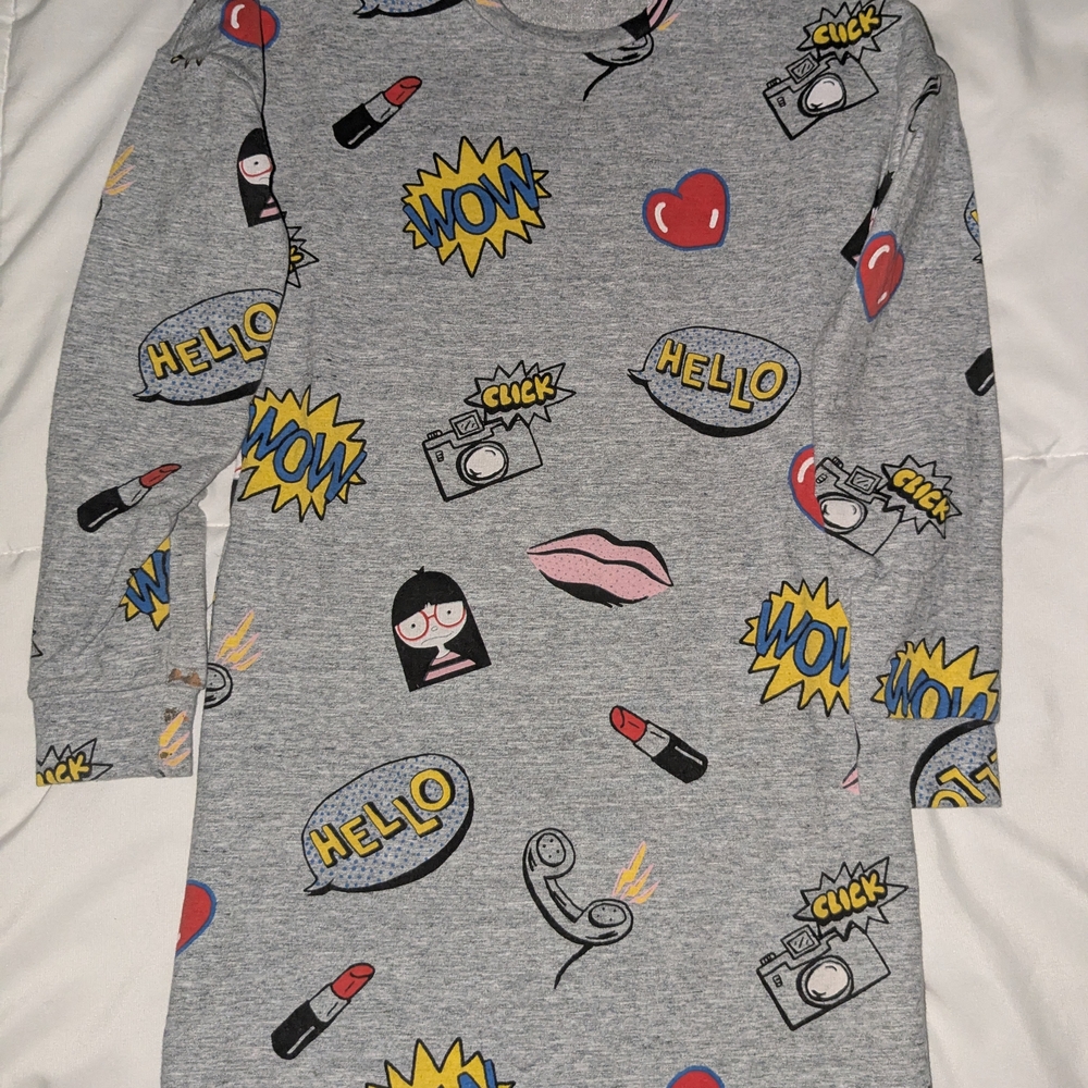 Little Marc Jacobs Gray Dress with Colorful Graphics